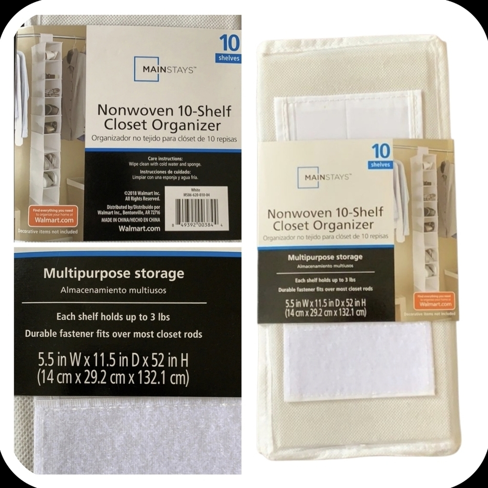 Mainstays White 10-Shelf Closet Organizer